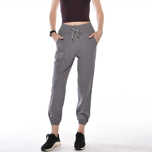 Celana jogger Yoga yang solid untuk wanita